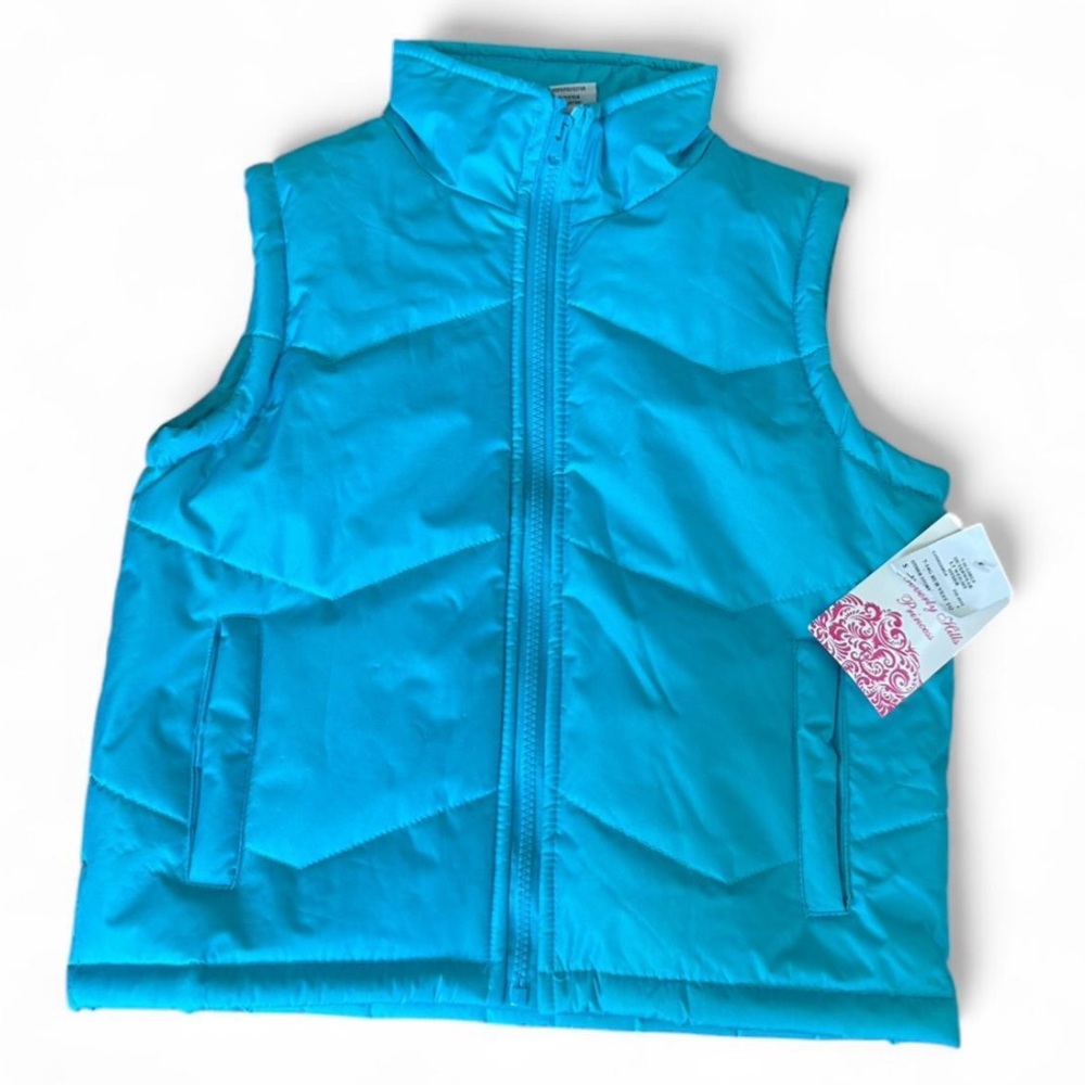 Beverly Hills Princess blue vest Size 10 #preppy #gilet Vibrant Blue Puffer Vest